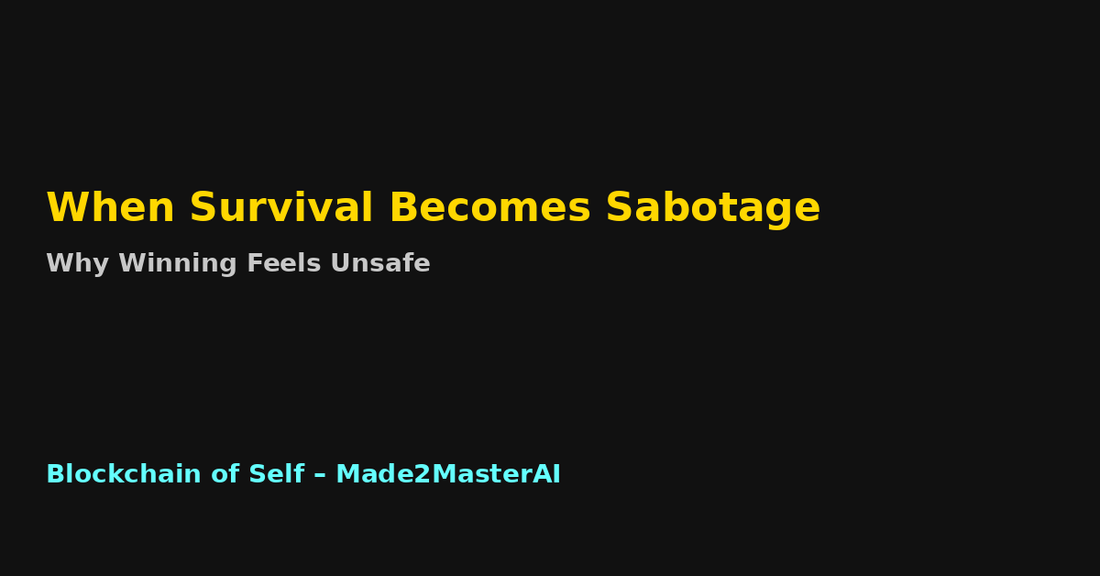 When Survival Becomes Sabotage: Why Winning Feels Unsafe