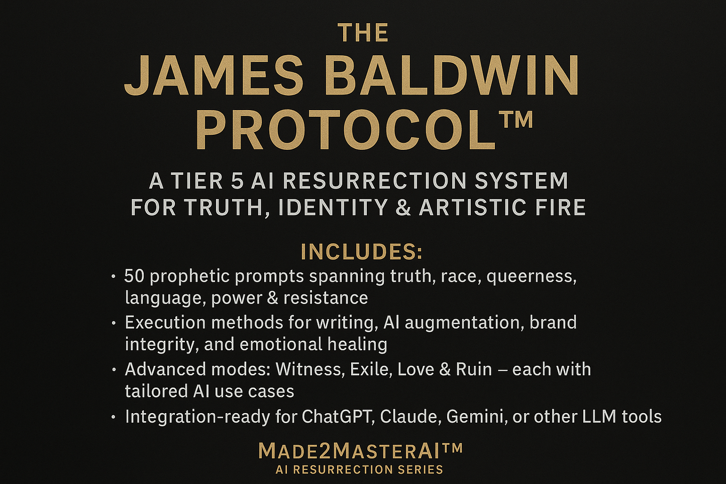The Baldwin Protocol™ — Tier-5 AI Execution Vault (50 Prompts for Truth, Identity & Legacy)